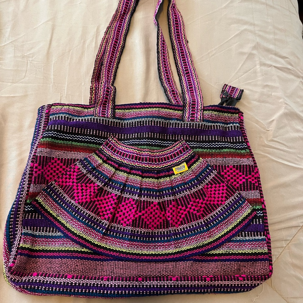 Colorful Woven Tote Bag